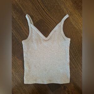 American Eagle Outfitters Gray Ribbed Tank Top